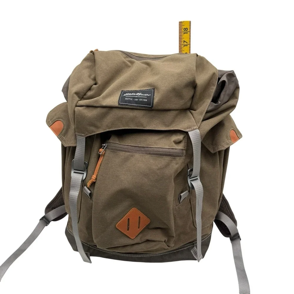Eddie Bauer Bygone Lightweight Hiking Day   Backpack Olive Padded Back 18x12x6